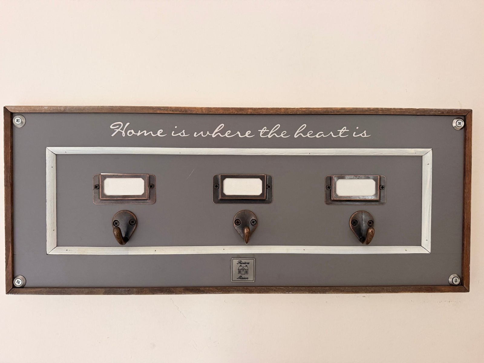 Rivièra Maison Kapstokken "Home is where the heart is" 50x20, Huis en Inrichting, Zo goed als nieuw, Minder dan 100 cm, Hout, Ophalen
