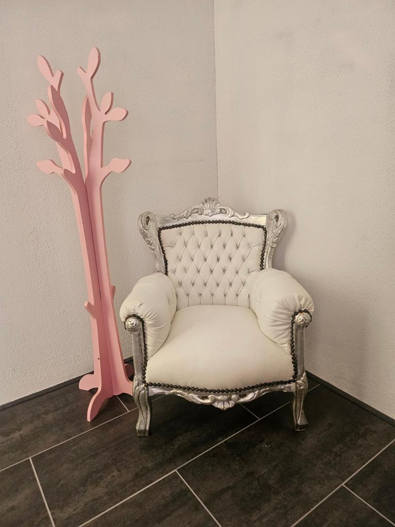 Prinsessen barokstoeltje - Wit met zilveren accenten, Ophalen, Gebruikt, Klassiek, Barok, Prinsessen, Wit
