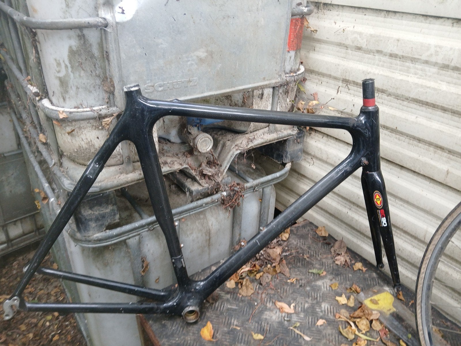 Carbon racefiets frame met voorvork - Zwart, Fietsen en Brommers, Fietsonderdelen, Frame, Gebruikt, Onbekend, Ophalen of Verzenden