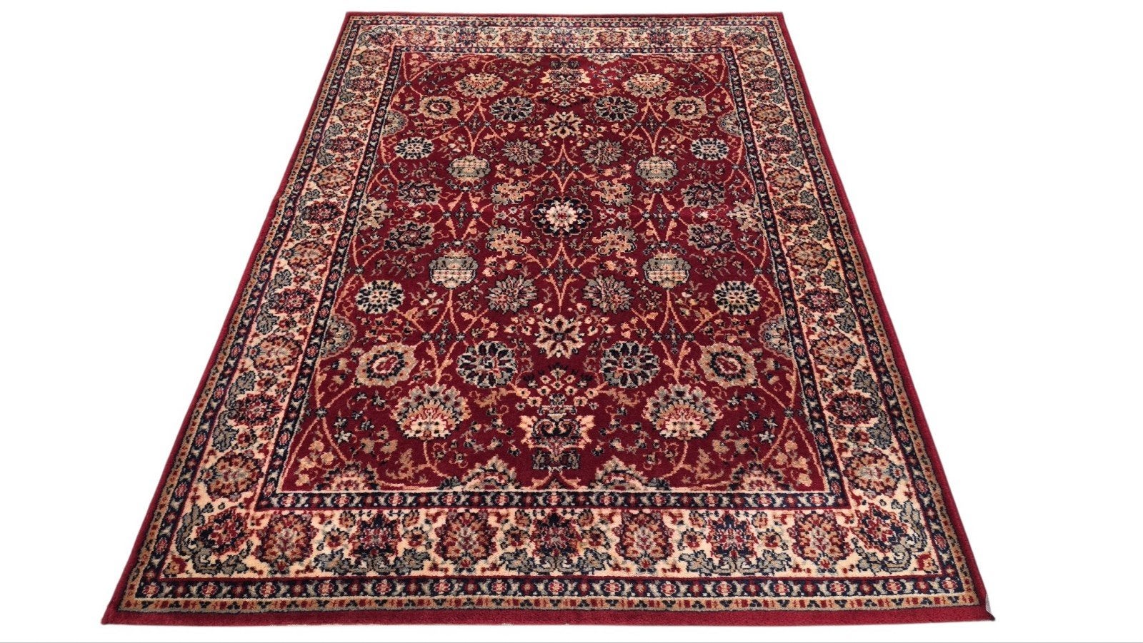 Vintage oosters wol Ghoum floral vloerkleed rood 138x195cm