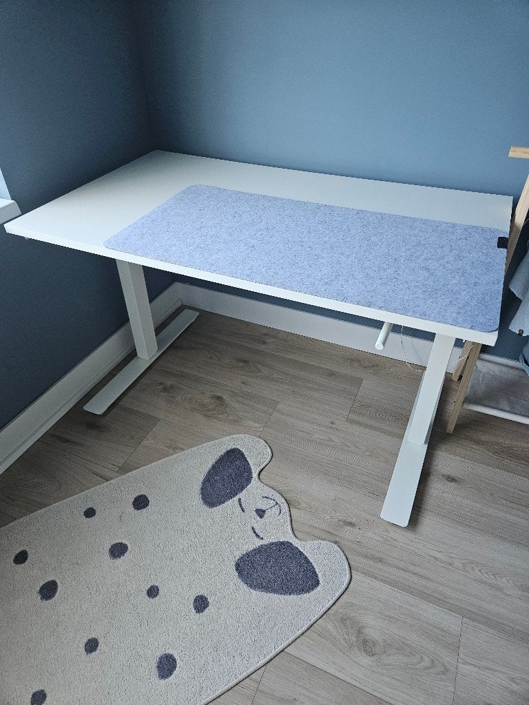 IKEA SKARSTA zit-sta bureau 120x70 – wit, Ophalen, Zit-sta bureau, Gebruikt, In hoogte verstelbaar