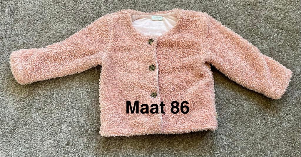 Schattige teddy lichtroze tussenjas Maat 86 Noppies, Ophalen of Verzenden, Zo goed als nieuw, Meisje, Jasje