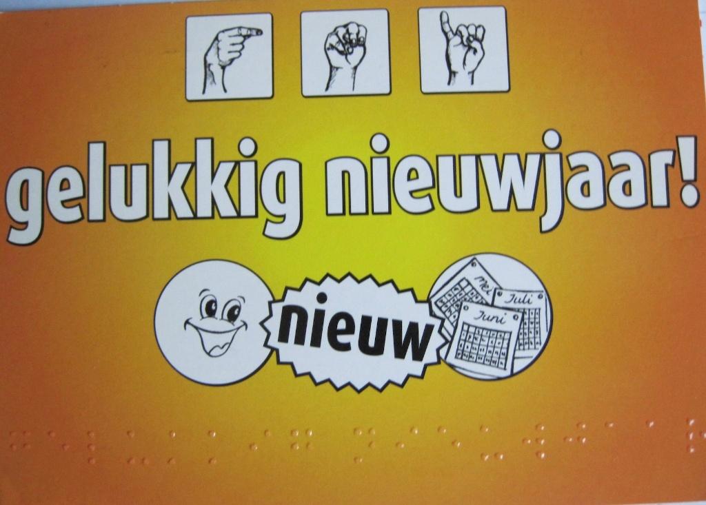 Gelukkig nieuwjaar - kaart met braille - jaar vd. handicap, Verzenden, 1980 tot heden, Gelopen, Overige thema's