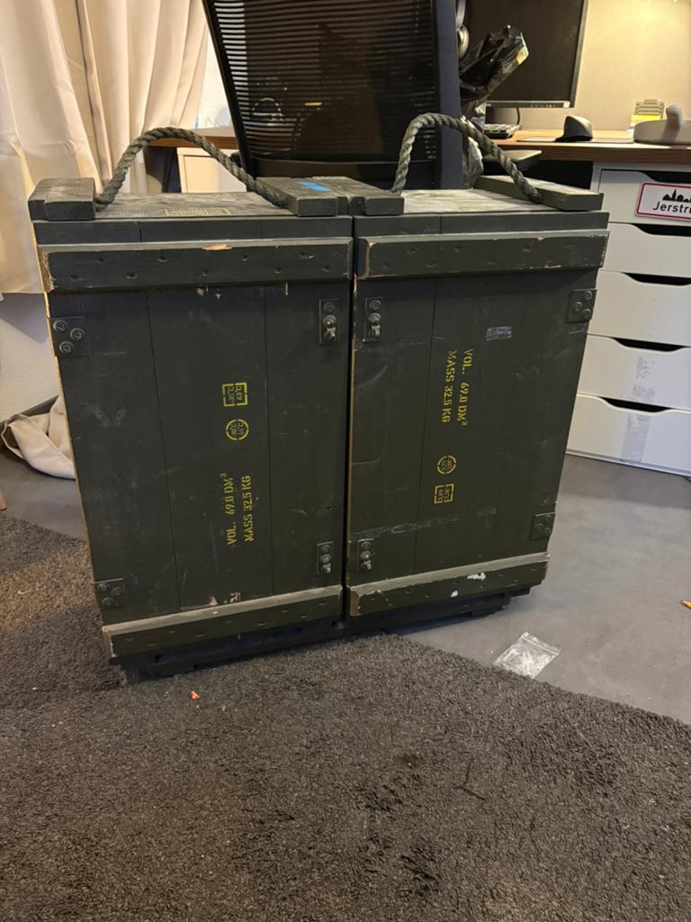Kastjes van munitiekisten, Huis en Inrichting, Woonaccessoires | Kisten, Ophalen, Gebruikt, 50 tot 100 cm, Minder dan 50 cm