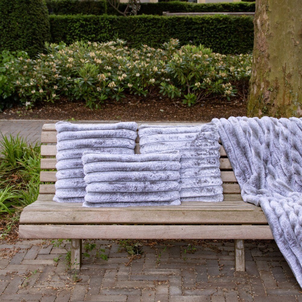 Nieuwe Plaid deken konijn grijs brede rib 180x130 flamant, Fleecedeken, Mars&More, 130 cm, Ophalen of Verzenden