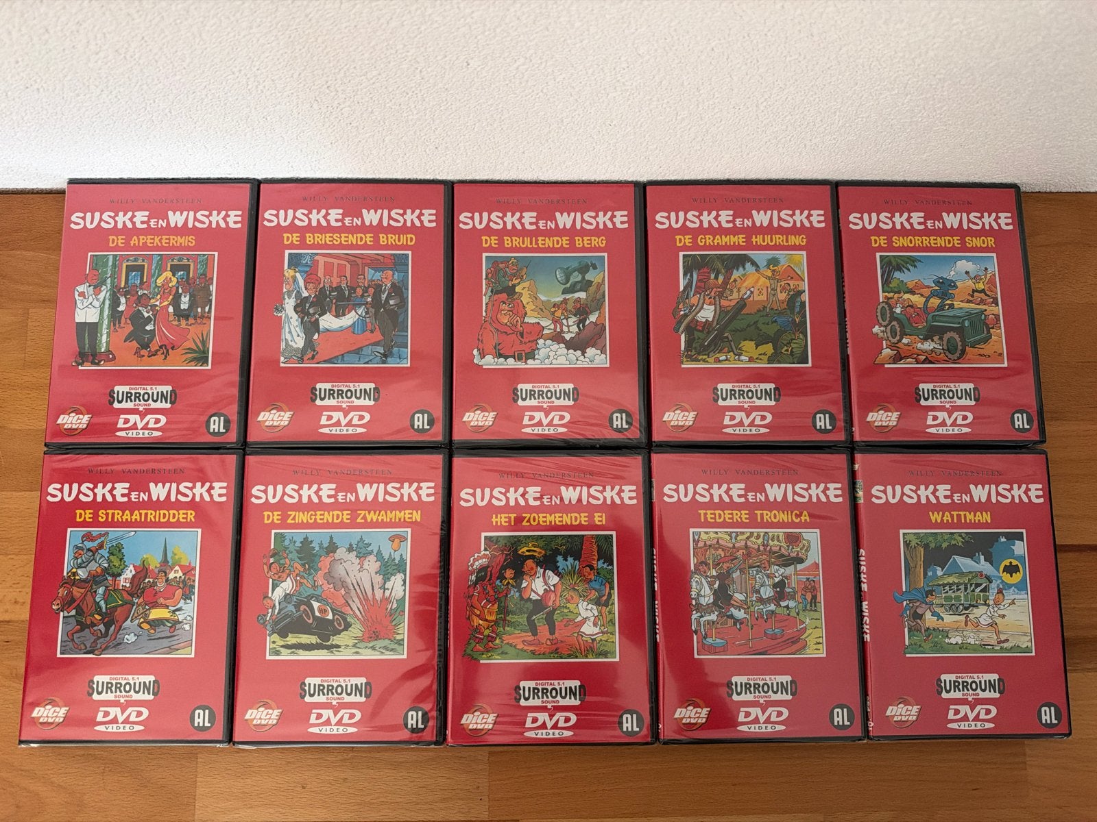 Suske en Wiske DVD's - Complete Collectie (10 stuks), Europees, Tekenfilm, Alle leeftijden, Nieuw in verpakking