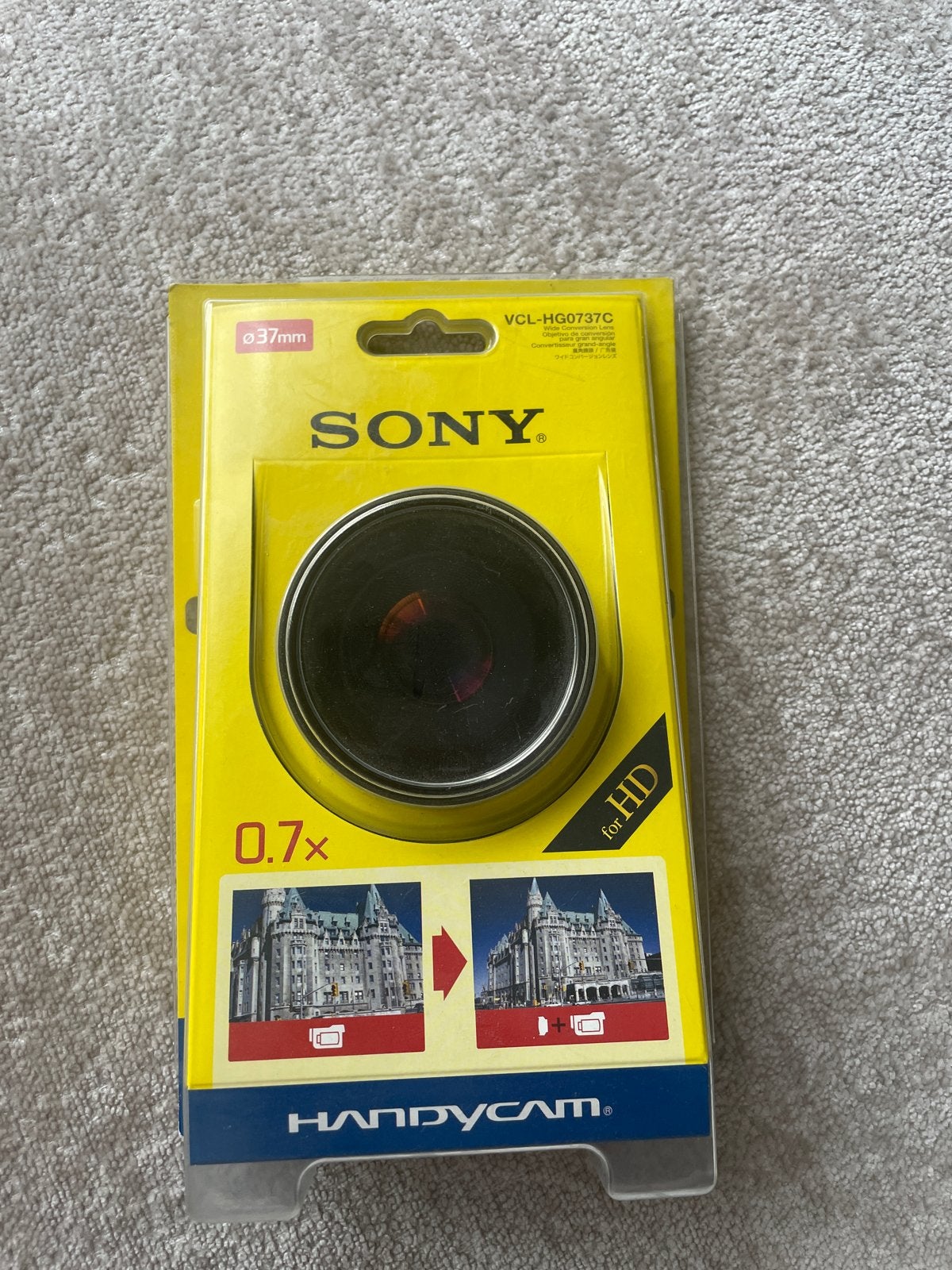 Sony VCL-HG0737C 0.7x groothoeklens voor Handycam, Ophalen of Verzenden, Nieuw, Minder dan 50 mm, Overige typen