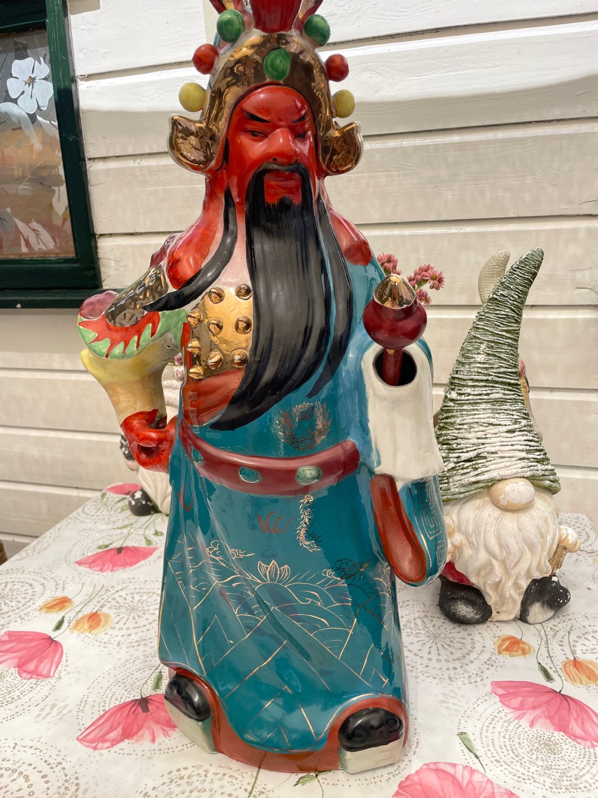 Chinees Porseleinen Beeld Guan Yu Krijgsgod 61cm, Ophalen