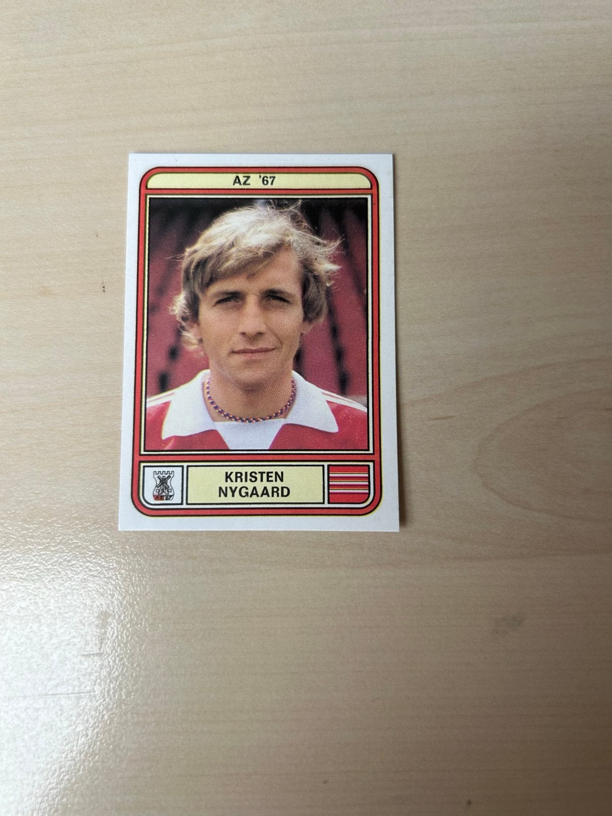 Voetbal 80 Panini Sticker Kristen Nygaard AZ '67, Ophalen of Verzenden, Zo goed als nieuw, Sticker