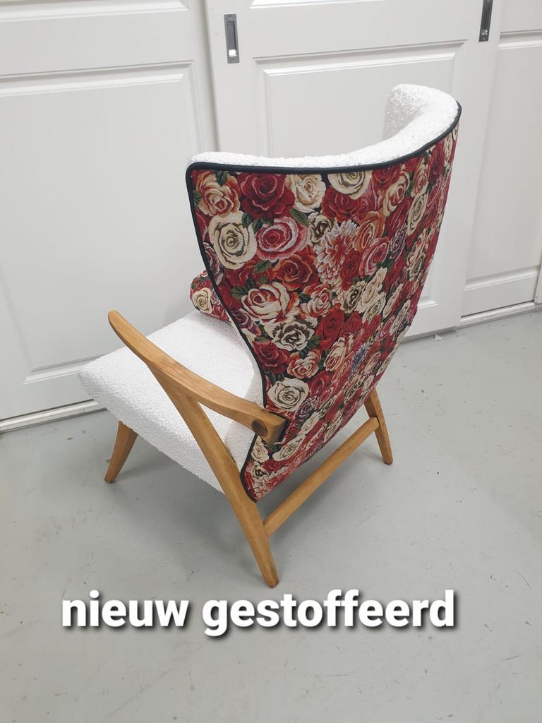 Vintage Fauteuil scandinavië OPRUIMING NU 395,00, Huis en Inrichting, Fauteuils, Zo goed als nieuw, Stof, 50 tot 75 cm, 75 tot 100 cm