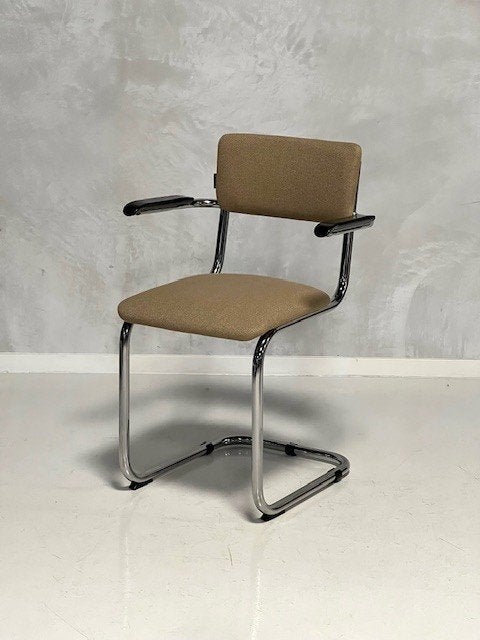 Retro sledestoelen nieuw eetkamerstoelen beige prijs p/stuk, Overige kleuren, ., Overige materialen, Vintage