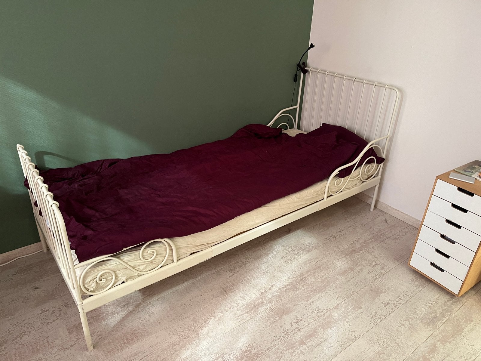 Ikea Minnen meegroeibed, 70 tot 85 cm, Zo goed als nieuw, 180 cm of meer, Ophalen