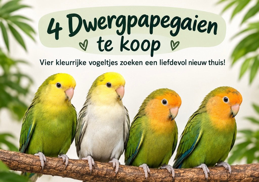 Vier mooie dwergpapegaaien te koop, Dieren en Toebehoren, Meerdere dieren, Kleurkanarie