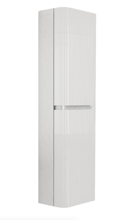 Luxe kolomkast, glans wit, ribbels, modern, ruim, Virka 140, Ophalen of Verzenden, Nieuw