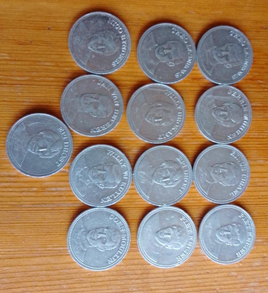 Voetbal verzamel Munten 1970, Verzamelen, Ophalen of Verzenden, Gebruikt, Overige sporten, Overige typen
