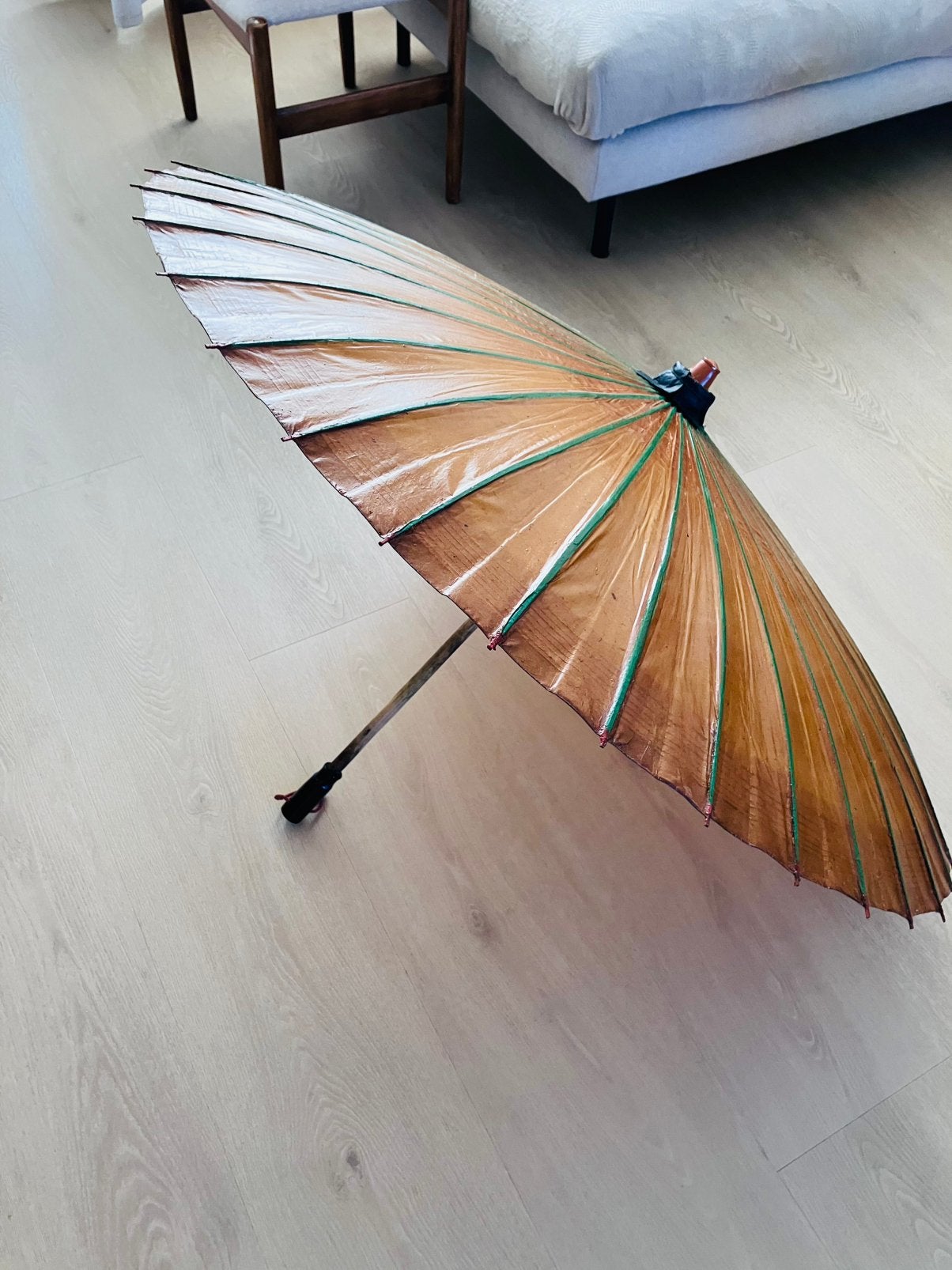 Authentieke Fuzhou Oliepapier Parasol, met originele huls, Ophalen of Verzenden