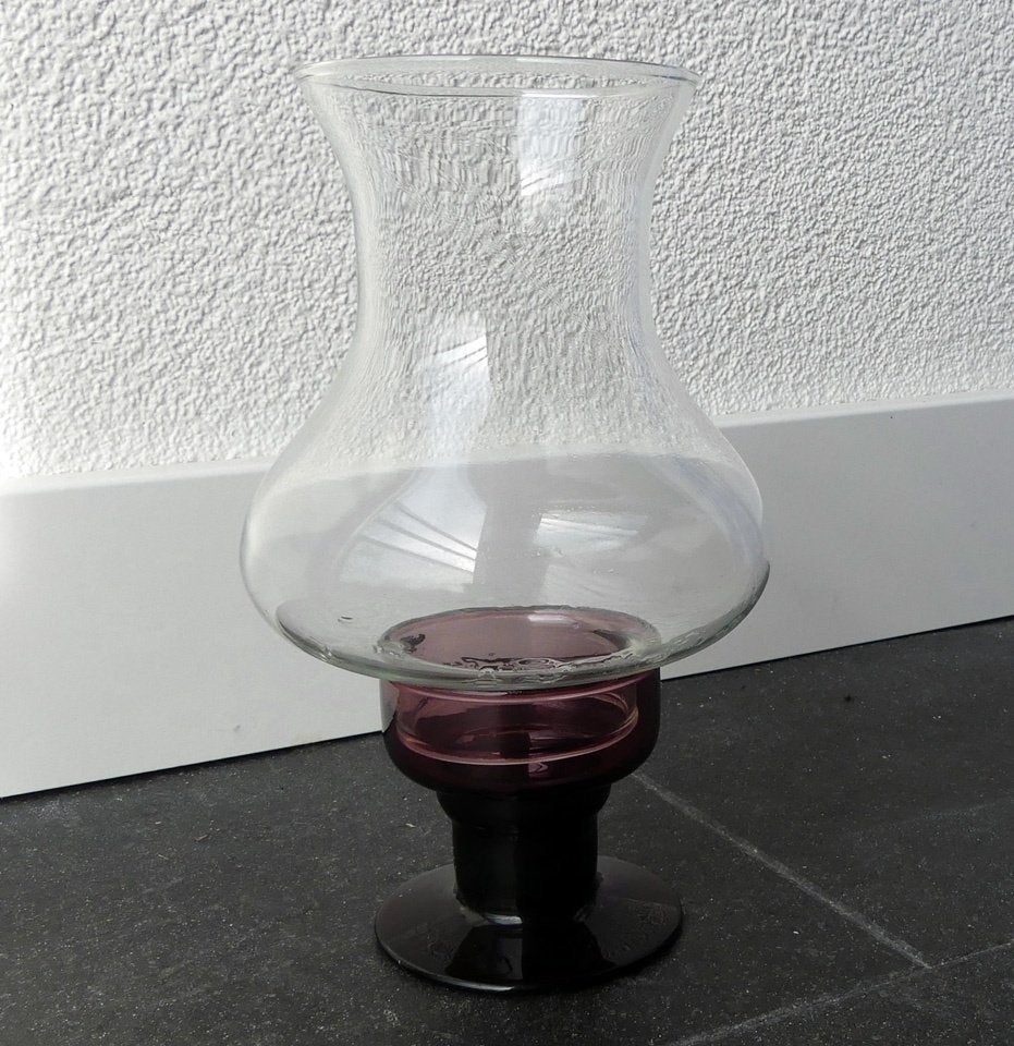 Windlicht kandelaar partylight waxinelichthouder glas paars, Huis en Inrichting, Woonaccessoires | Kandelaars en Kaarsen, Overige materialen