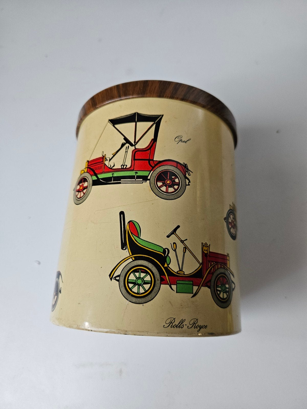 Vintage blik met oude auto s, Verzamelen, Ophalen of Verzenden