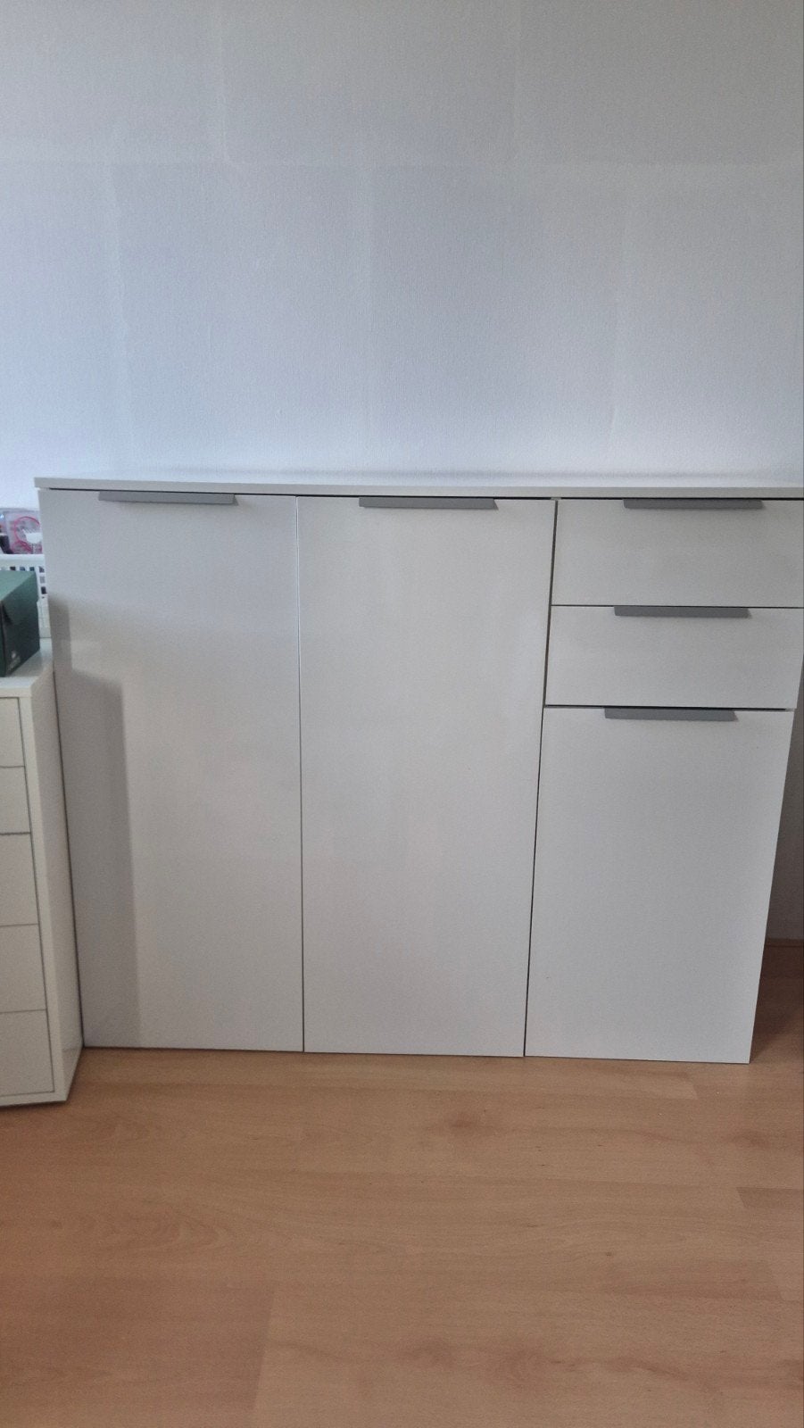 kast wit hoogglans 127x98x41 Legplanken en lades, Ophalen, Zo goed als nieuw, 25 tot 50 cm