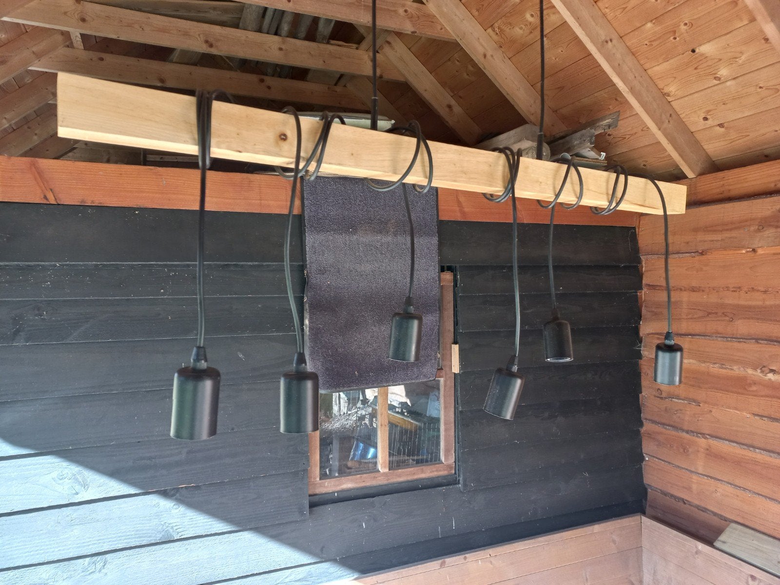 mooie zwarte hanglamp, zo goed als nieuw, Ophalen, Tsja, modern denk ik, E27 (groot), Zo goed als nieuw