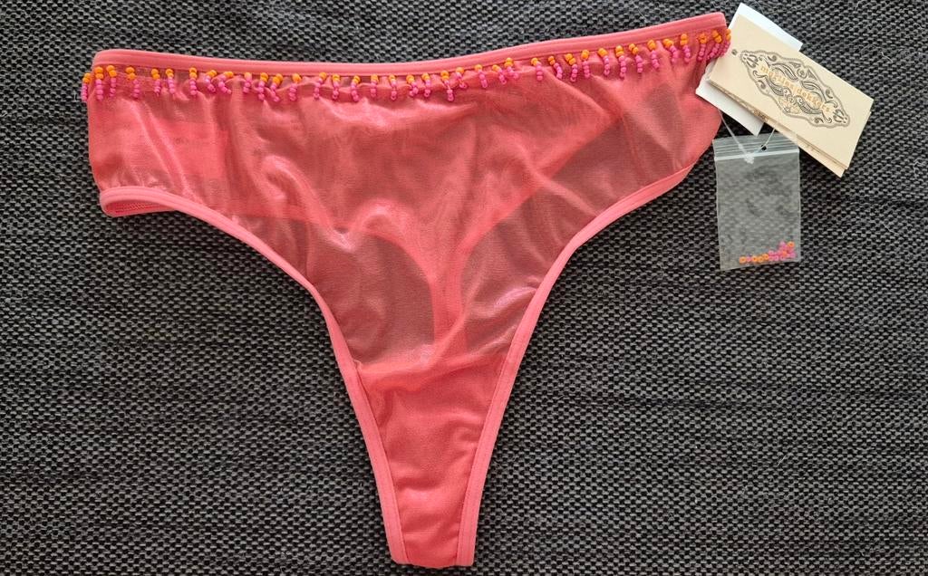 Marlies Dekkers String Roze met Kralen - Nieuw  Maat S, Marlies Dekkers, Ophalen of Verzenden, Roze, String