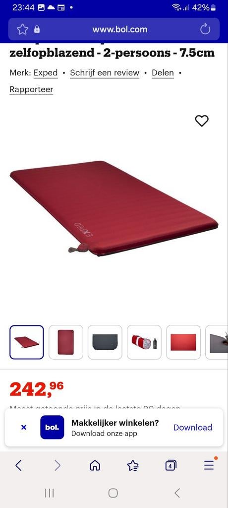 Exped Duo Comfort 7.5 iso mat en 3 chairkits vr exped matten, Ophalen of Verzenden