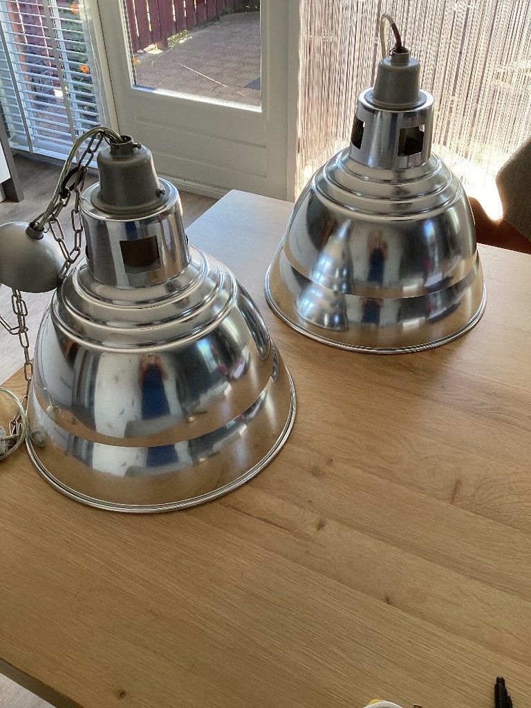 Hanglampen, Huis en Inrichting, Lampen | Hanglampen, Ophalen, E27 (groot), Zo goed als nieuw, Metaal