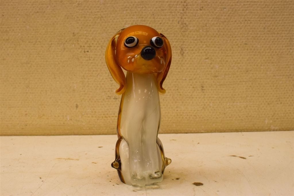 Glazen beeld van een Beagle 51211, Verzamelen, Beelden en Beeldjes, Ophalen of Verzenden, Gebruikt, Dier