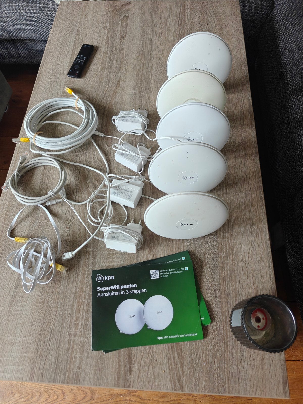 KPN SuperWifi punten (set van 5) met accessoires, Ophalen of Verzenden, Gebruikt, Router, KPN