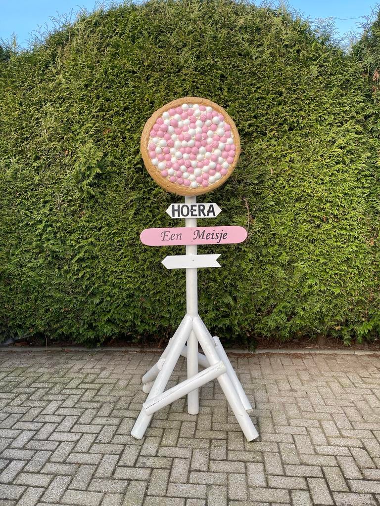 Geboorte beschuit met muisjes bord - Hoera een jongen/meisje, Kinderen en Baby's, Kraamcadeaus en Geboorteborden, Gebruikt, Geboortebord