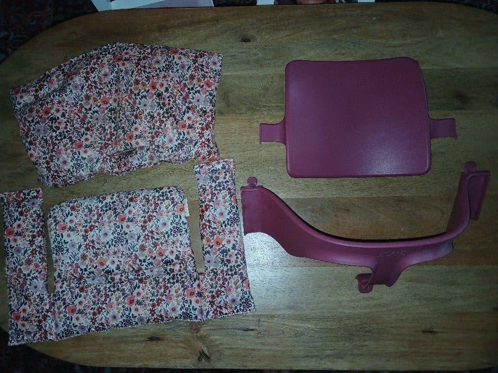 Stokke trip trap baby set roze incl. Kussenset ukje, Ophalen, Gebruikt, Meegroeistoel