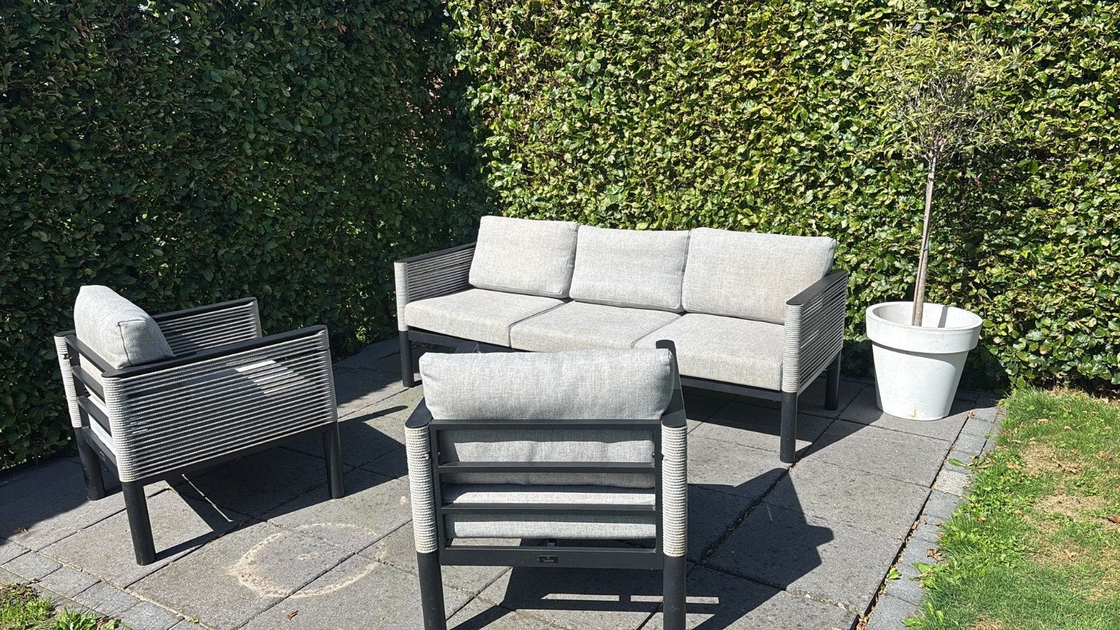 loungeset tuinste 3 delig bank 2 stoelen, Tuin en Terras, Tuinsets en Loungesets, Ophalen, 5 zitplaatsen, Gebruikt, Loungeset