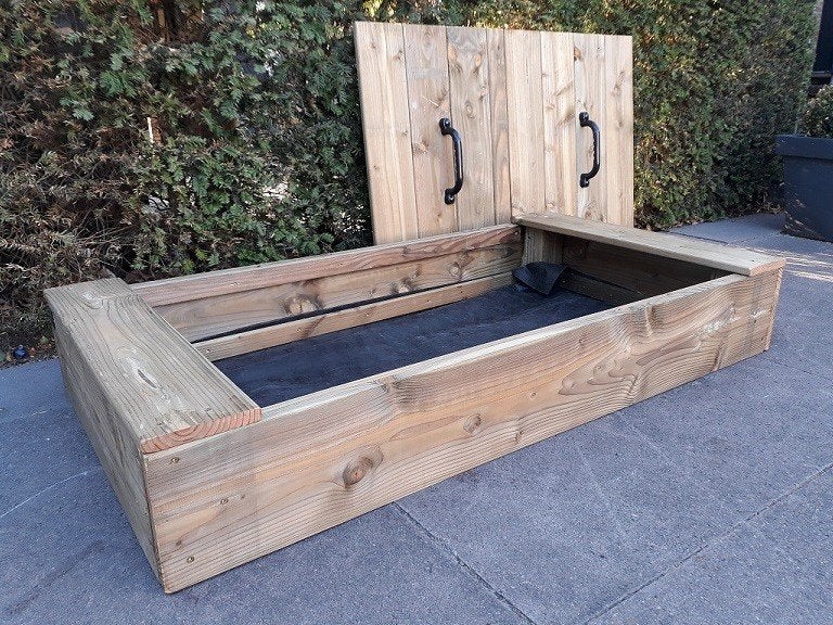 HOUTEN ZANDBAK 50x100 incl deksel kant en klaar geleverd, Ophalen, Nieuw