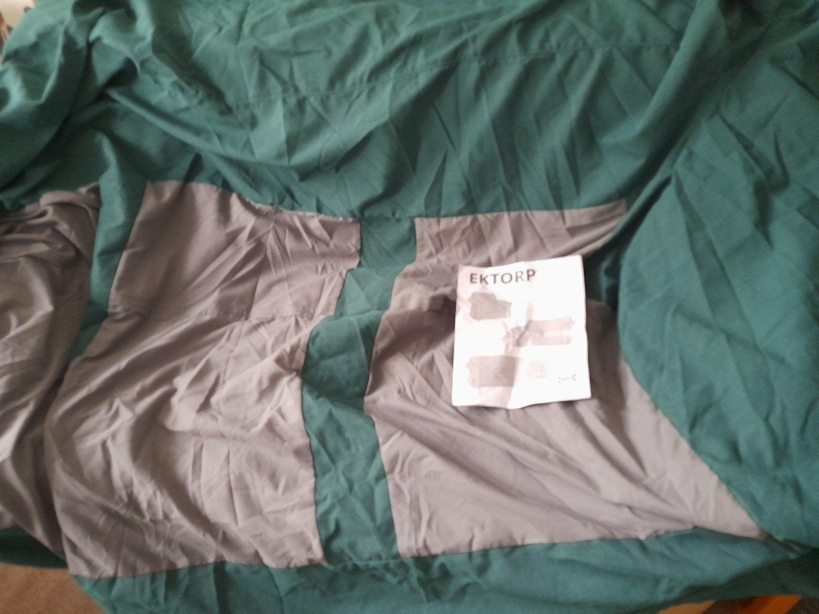 Groene hoes voor 3 zitbank Ektorp Ikea  - nieuw, Ophalen, Nieuw, 75 tot 100 cm, Tweepersoons