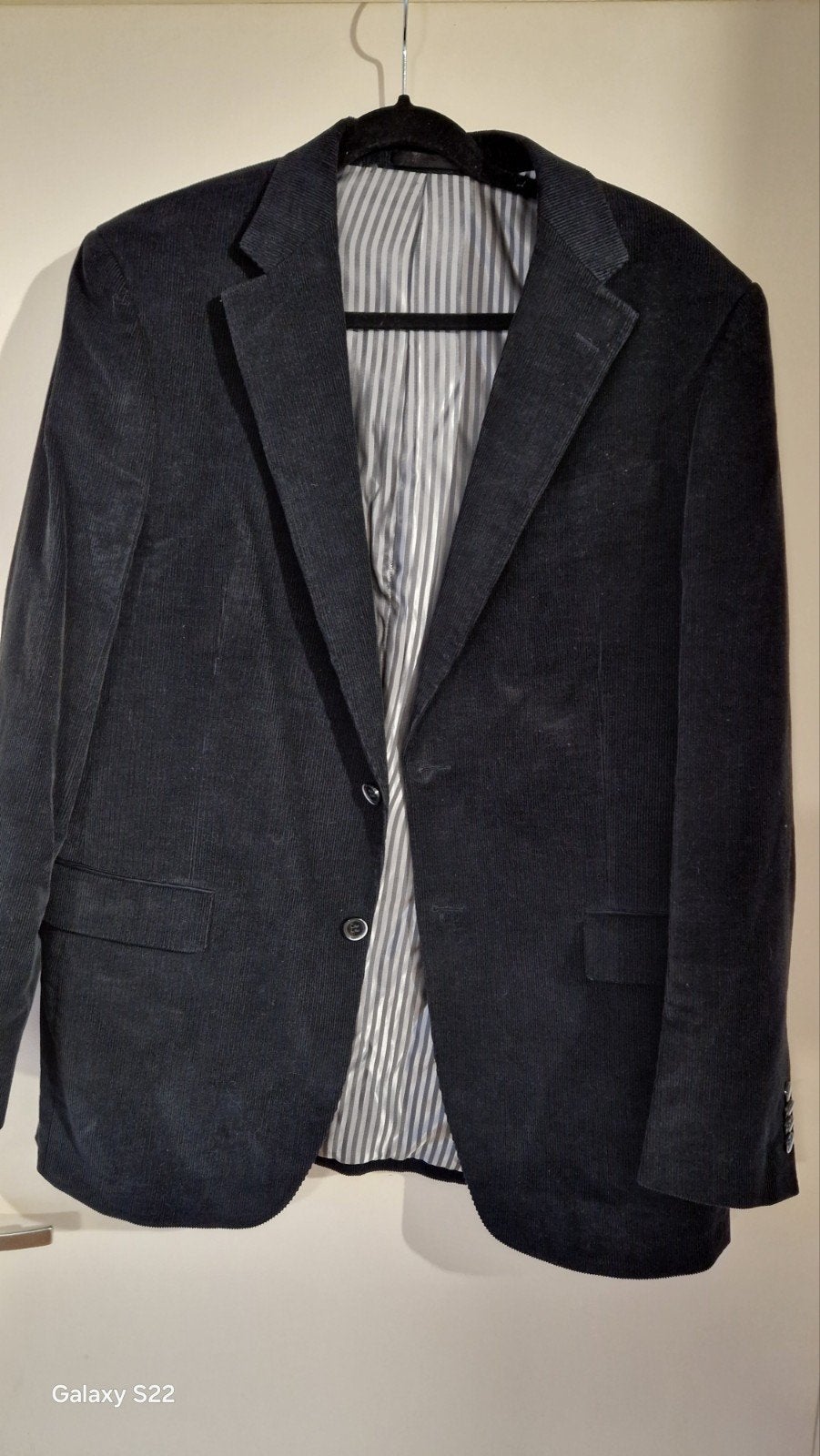 Donkerblauwe ribfluwelen colbert maat M, Overige kleuren, Maat 48/50 (M), Ophalen of Verzenden, Zo goed als nieuw