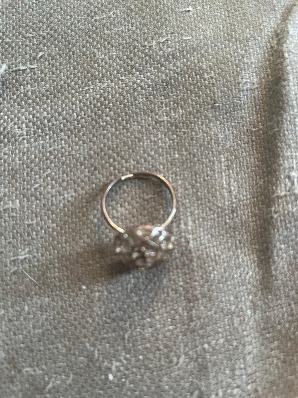 Vintage LBVYR (Yves Rocher) Jeans-Stijl Ring - Zilverkleurig, Overige materialen, Gebruikt, Ophalen of Verzenden, Dame