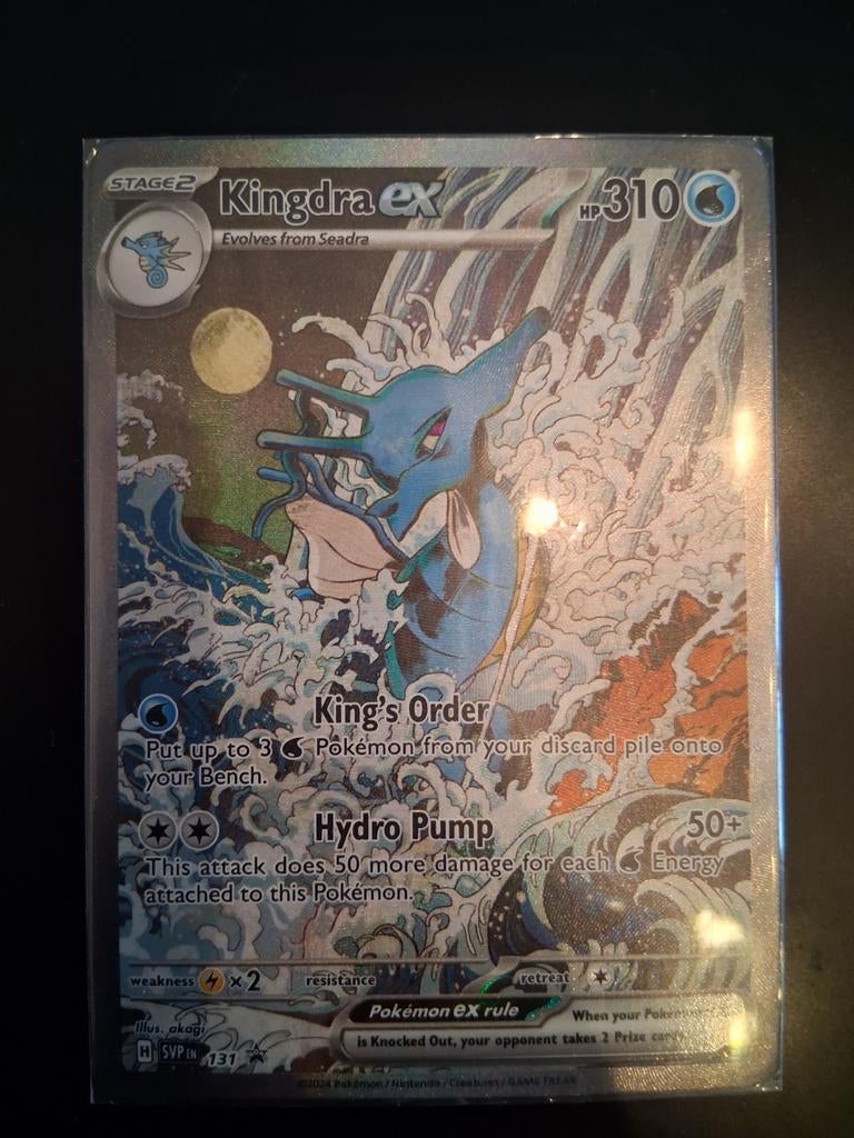 Kingdra ex 131 Promo Pokémon Kaart - Zeldzaam & Foil, Ophalen of Verzenden, Zo goed als nieuw, Losse kaart, Foil