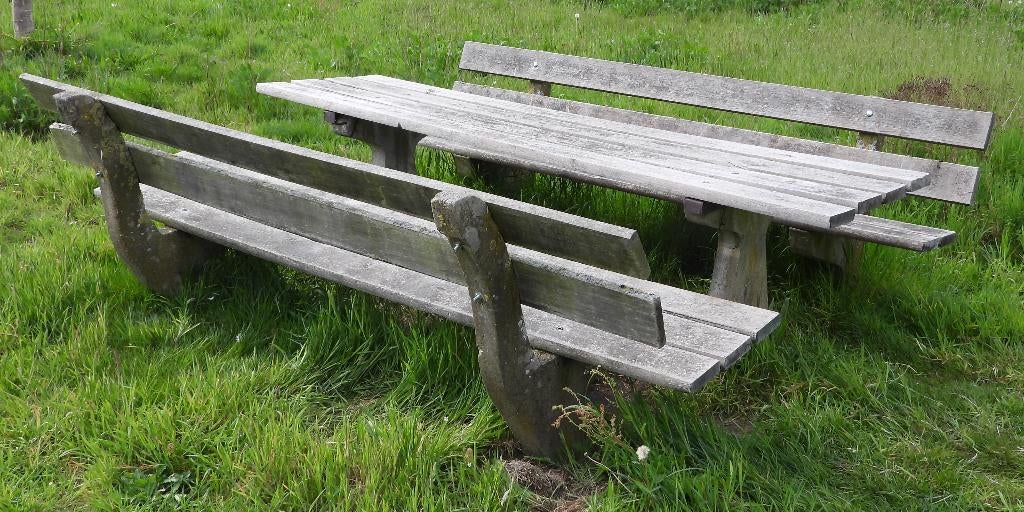 picknicktafel, Tuin en Terras, Picknicktafels, Gebruikt, Rechthoekig, Hout, Ophalen