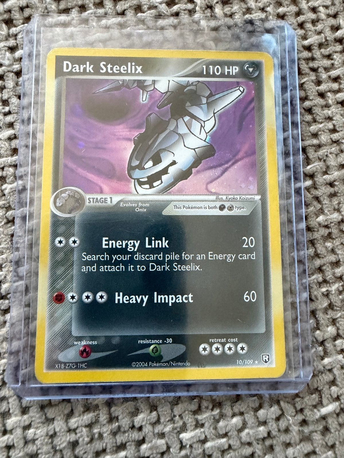 Dark Steelix 10/109 R - 2004 Nintendo Kaart, Ophalen of Verzenden, Zo goed als nieuw, Losse kaart, Foil