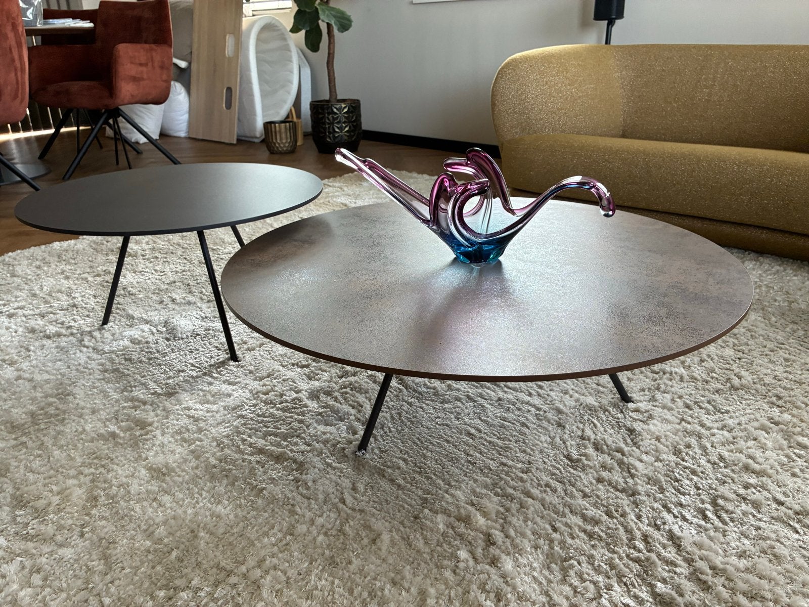 Set 2 moderne Metaform DP salontafels(ook apart te verkopen), Ophalen, Overige materialen, Rond, 50 tot 100 cm