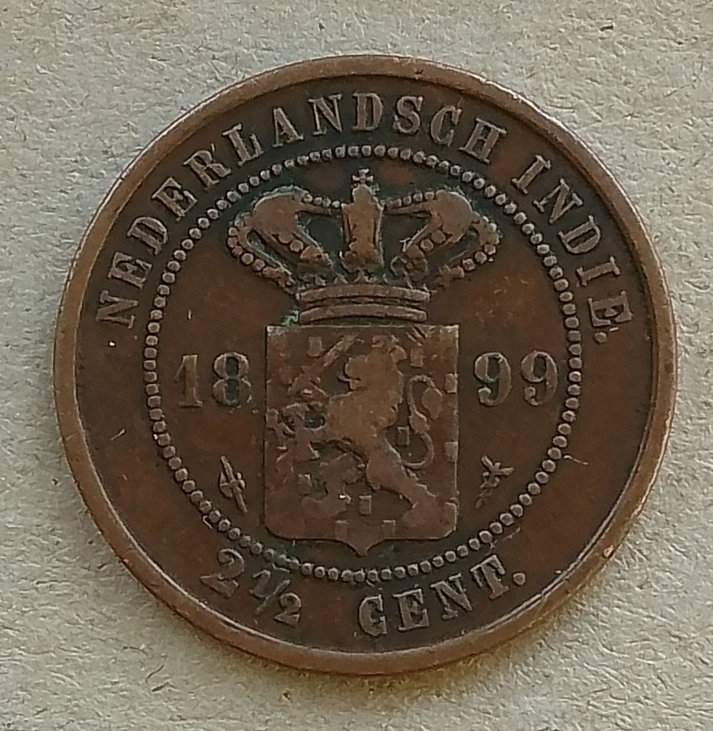 Nederlands Indië, 2 ½ cent 1899, Postzegels en Munten, Munten | Azië, Ophalen of Verzenden, Zuidoost-Azië, Losse munt
