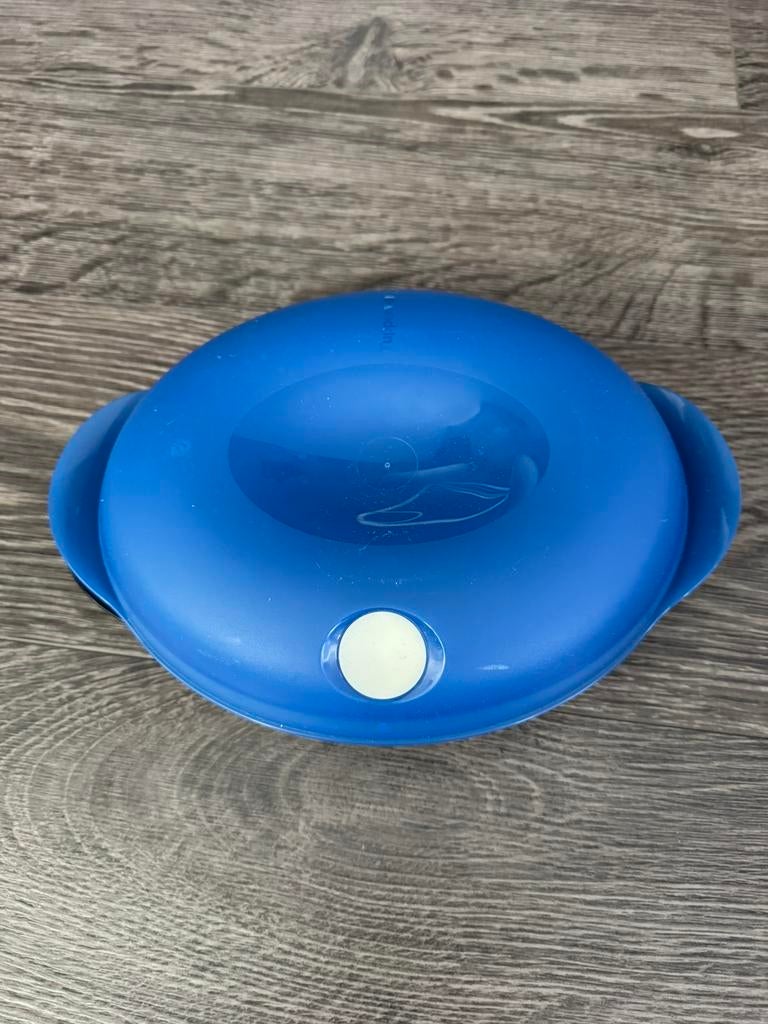 Tupperware magnetron schaal, Huis en Inrichting, Ophalen of Verzenden, Zo goed als nieuw, Blauw, Schaal