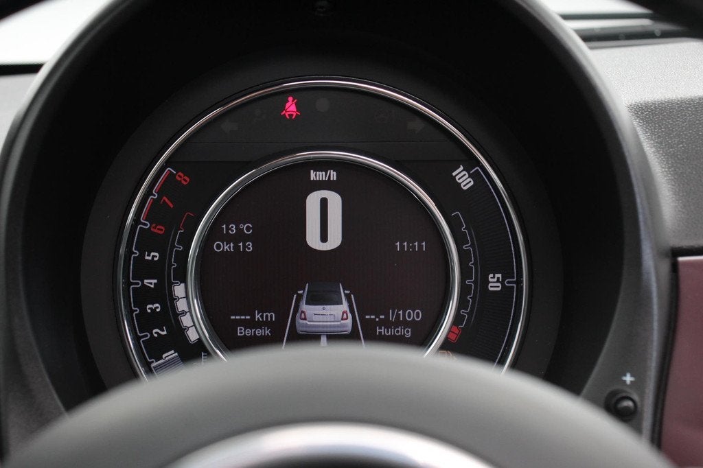 Fiat 500 C 1.0 Hybrid Star Plus Leder Navigatie Digitale Coc, Auto's, Voorwielaandrijving, Euro 6, Cabriolet, 4 stoelen