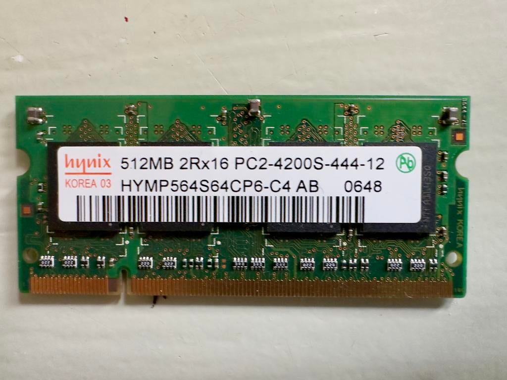 Hynix 512MB PC2-4200S DDR2 Laptop RAM Geheugen, Computers en Software, RAM geheugen, 1 GB of minder, Ophalen of Verzenden, Zo goed als nieuw