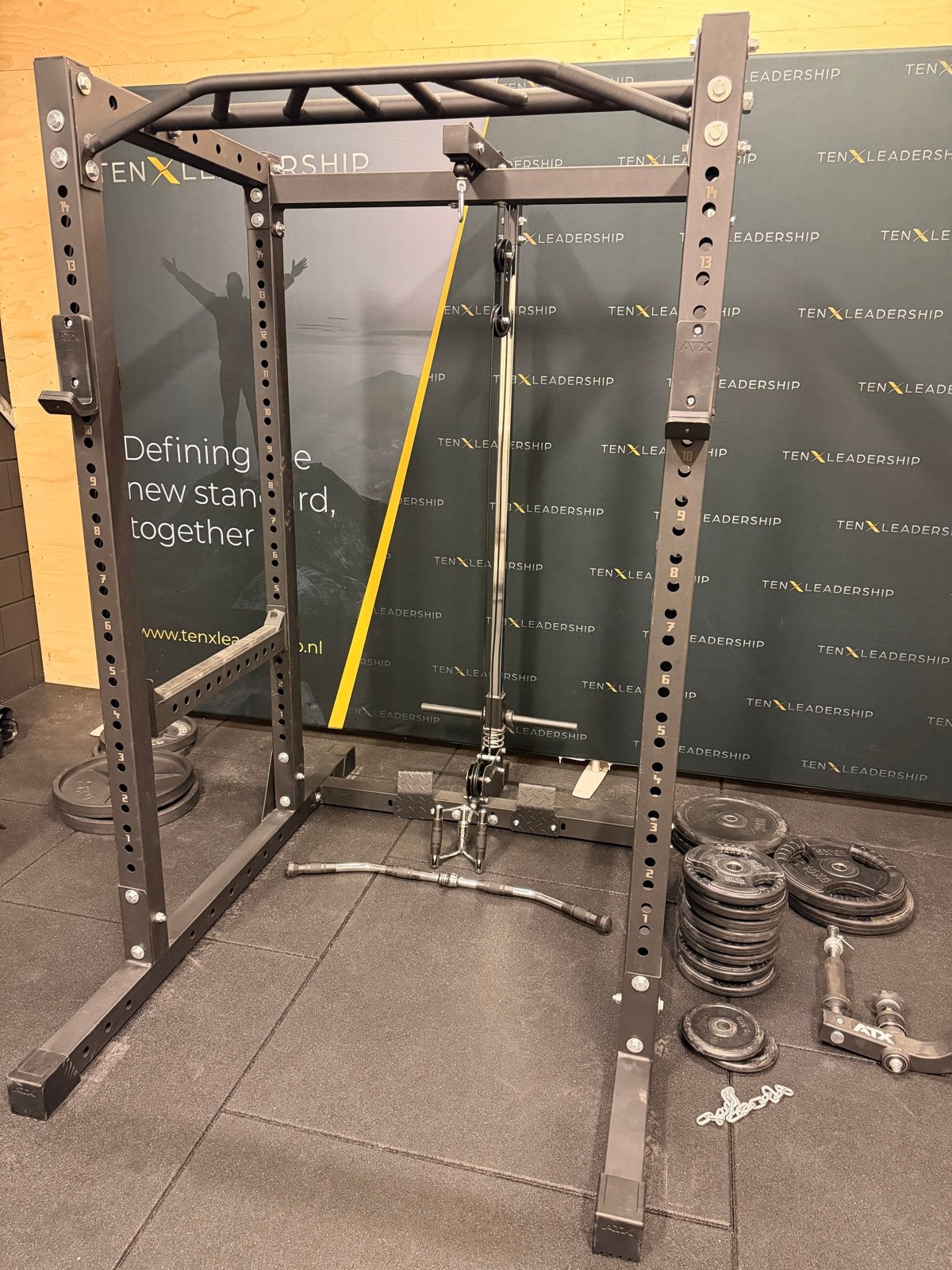 ATX Power Rack Squat Rack met Lat Pulley en accessoires, Ophalen, Zo goed als nieuw, Benen, Overige typen