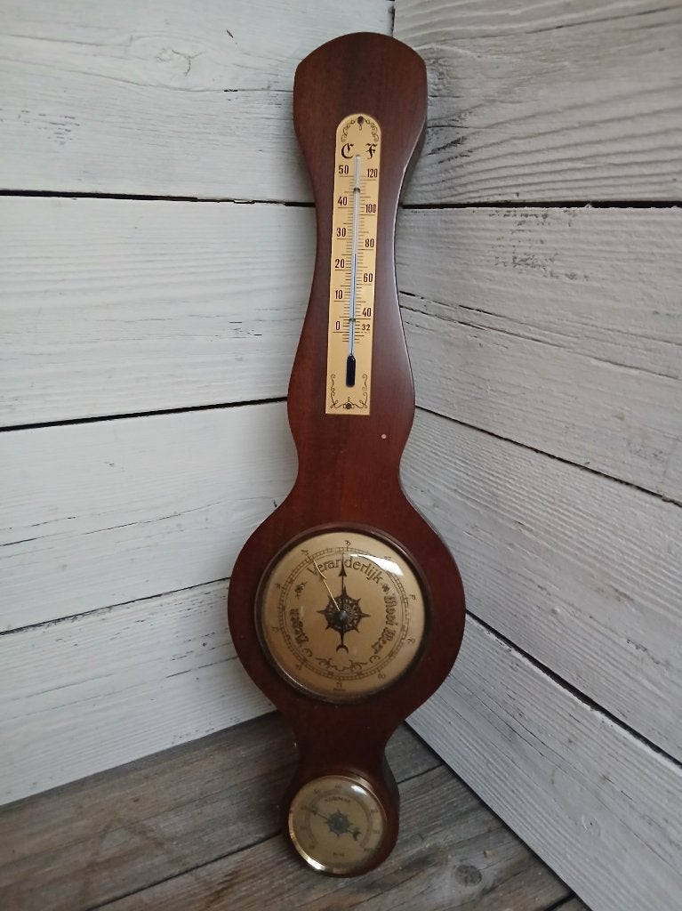 Vintage banjo Barometer/Weerstation in werkende staat., Gebruikt, Onbekend, Ophalen of Verzenden, Onbekend