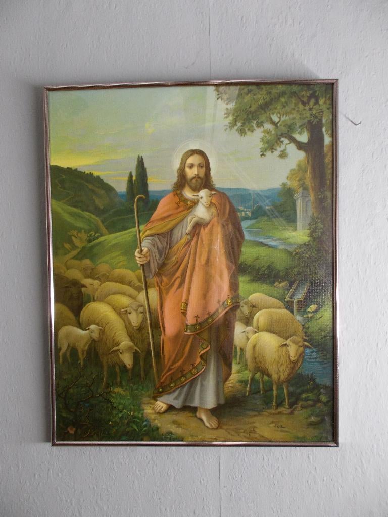 Mooi schilderij met Jezus afbeelding, Minder dan 50 cm, 50 tot 75 cm, Ophalen of Verzenden, Zo goed als nieuw