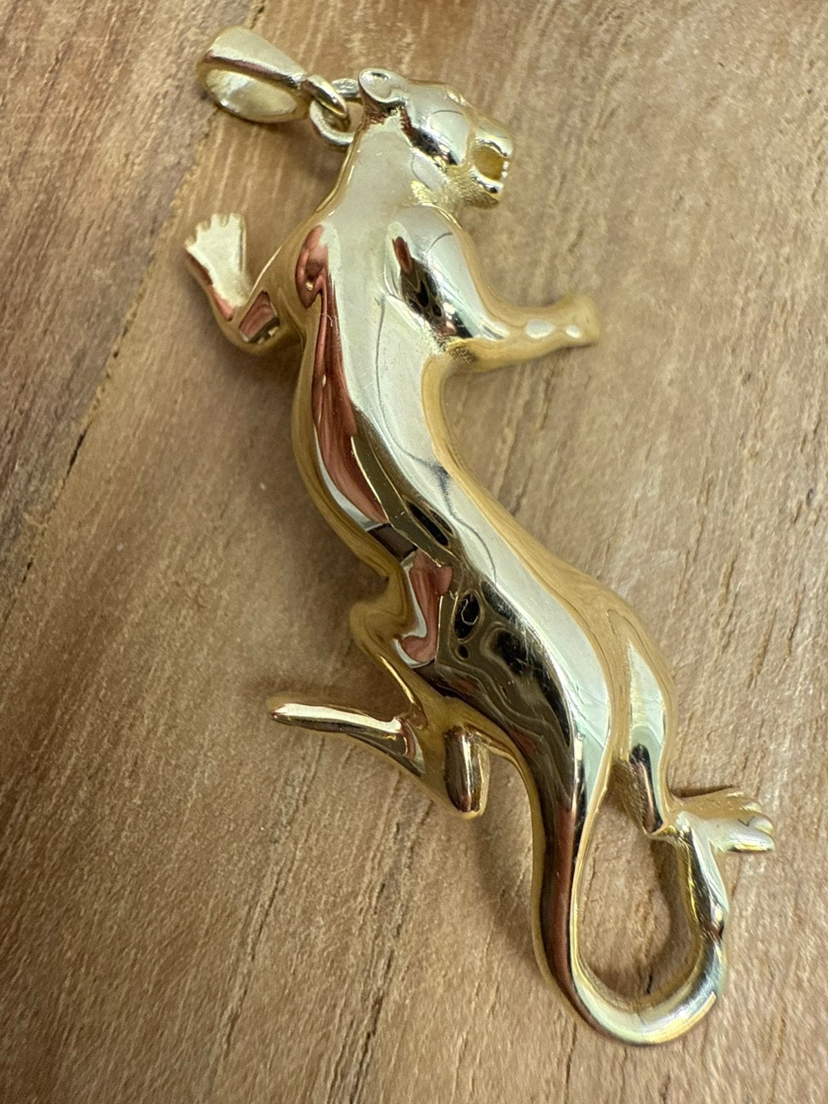 Prachtige 14 karaats gouden panter hanger, Ophalen of Verzenden, Nieuw, Goud