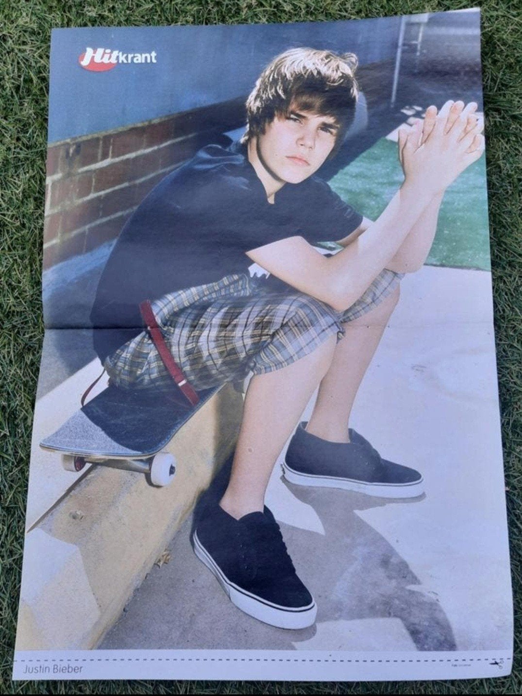 Poster 2x A4 Hitkrant 2009 Justin Bieber / Waylon / Ferry, Ophalen of Verzenden, Gebruikt, A1 t/m A3, Muziek