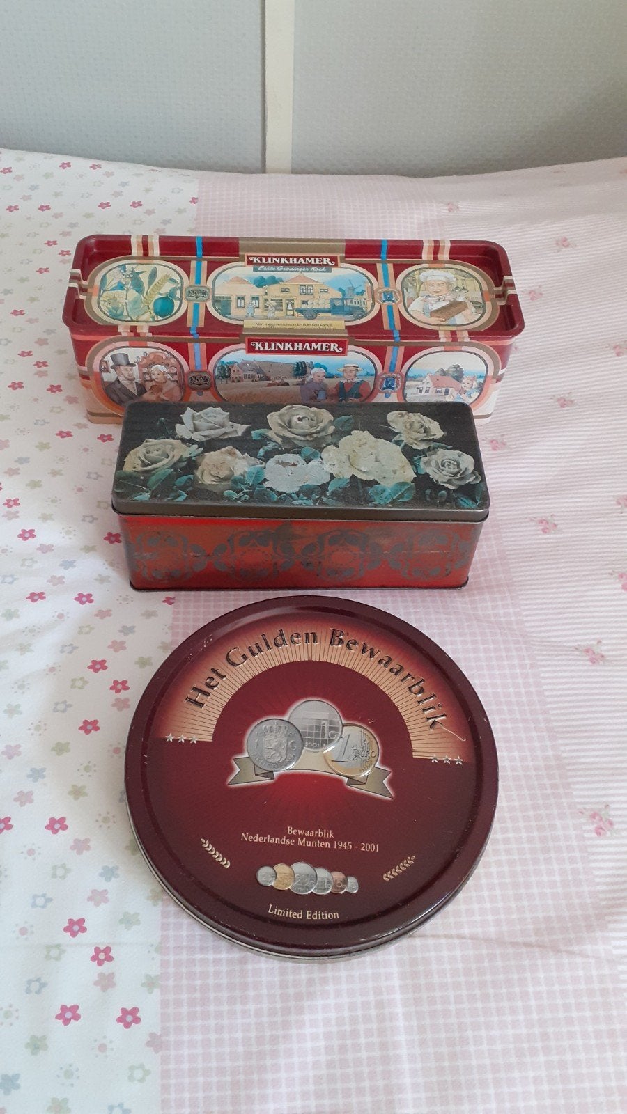 Vintage blikken: Klinkhamer, rozen en Het Gulden Bewaarblik, Ophalen of Verzenden, Gebruikt, Overige, Overige merken